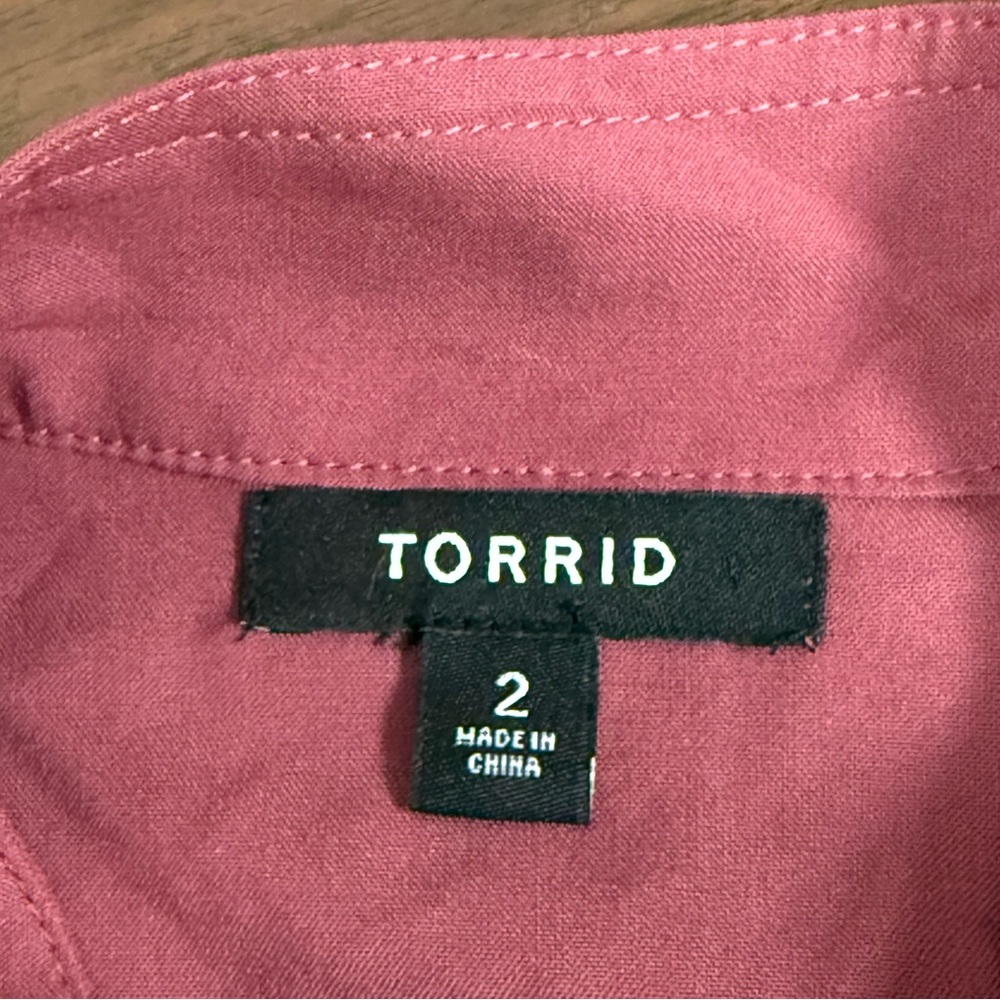 Torrid Rose Pink Utility Snap Jacket Size 2 Lightweight Fall Layering Top - Picture 5 of 8
